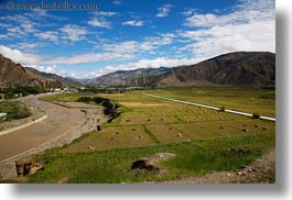 asia, farm, horizontal, mountains, rivers, scenics, tibet, yarlung valley, photograph