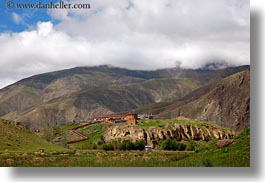 asia, asian, horizontal, monastery, plateau, style, tibet, tsong sten gampo monastery, yarlung valley, photograph