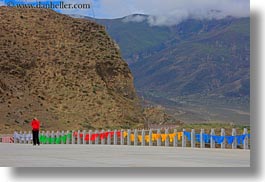 asia, colorful, flags, horizontal, kate, landscapes, tibet, yumbulagang, photograph