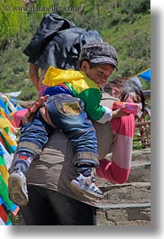asia, asian, backs, boys, mothers, people, tibet, toddlers, vertical, yumbulagang, photograph