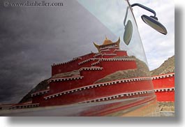 asia, asian, horizontal, reflections, roadside temple, style, temples, tibet, yumbulagang, photograph