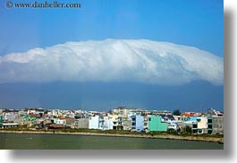asia, clouds, danang, horizontal, over, towns, vietnam, photograph