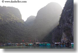 asia, boats, ha long bay, horizontal, nature, sky, small, small boats, sun, sunbeams, vietnam, photograph