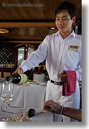 asia, asian, boats, ha long bay, men, people, serving, vertical, victory ship, vietnam, white, wines, photograph