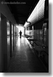 asia, black and white, ha long bay, hallway, silhouettes, vertical, vietnam, photograph