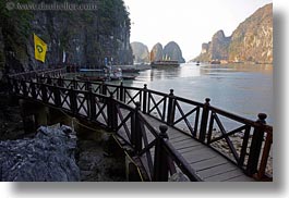 asia, curved, ha long bay, horizontal, mountains, nature, scenics, vietnam, walkway, photograph