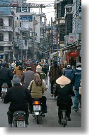asia, bikes, crowded, crowds, hanoi, streets, vertical, vietnam, photograph