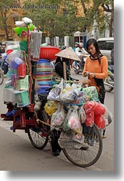 asia, bicycles, bikes, hanoi, junk, lots, stuff, vertical, vietnam, photograph