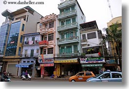 asia, buildings, colorful, hanoi, horizontal, stacked, vietnam, photograph