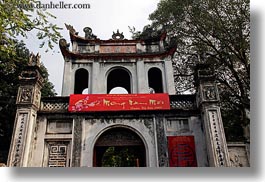asia, buildings, confucian temple literature, entry, hanoi, horizontal, main, vietnam, photograph