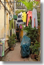 alleys, asia, hangings, hanoi, laundry, vertical, vietnam, photograph