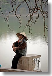 asia, branches, hanoi, people, sitting, vertical, vietnam, water, womens, photograph