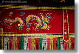 asia, dragons, fabrics, hanoi, horizontal, puppet theater, vietnam, photograph