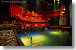 asia, hanoi, horizontal, puppet theater, stage, vietnam, water, photograph