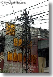 asia, buildings, hanoi, tangled, telephones, vertical, vietnam, wires, photograph