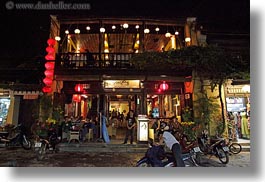 asia, buildings, hoi an, horizontal, nite, restaurants, vietnam, photograph