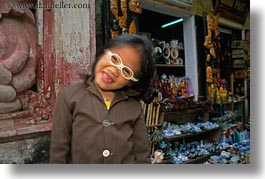 asia, childrens, girls, glasses, hoi an, horizontal, humor, laughing, people, vietnam, photograph