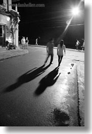 asia, black and white, hoi an, long, people, shadows, slow exposure, streets, vertical, vietnam, photograph