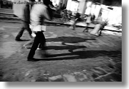 asia, black and white, hoi an, horizontal, long, people, shadows, slow exposure, streets, vietnam, photograph