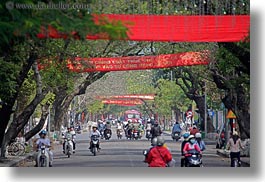 asia, banners, bikes, horizontal, hue, motorcycles, red, vietnam, photograph