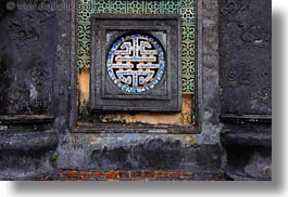 asia, horizontal, hue, khai dinh, ornate, round, tu duc tomb, vietnam, windows, photograph