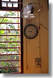asia, clocks, fans, hue, vertical, vietnam, windows, photograph