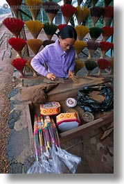 asia, asian, hue, incense, maker, men, people, vertical, vietnam, womens, photograph
