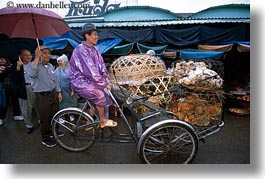 asia, asian, bicycles, horizontal, hue, men, people, rickshaw, riding, vietnam, photograph