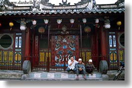 asia, asian, horizontal, hue, men, people, stairs, temples, vietnam, photograph
