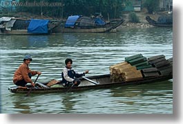 asia, asian, boats, horizontal, hue, men, people, vietnam, photograph