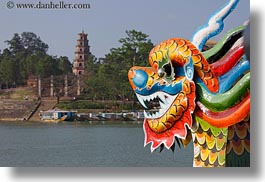 asia, colorful, dragons, horizontal, hue, pagoda, thien, thien mu pagoda, vietnam, photograph