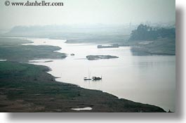 asia, boats, fishing, horizontal, landscapes, misty, rivers, vietnam, photograph