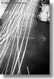 aerials, asia, black and white, buildings, cityscapes, downview, long exposure, nite, saigon, streets, structures, traffic, vertical, vietnam, photograph