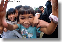 asia, asian, emotions, fisheye lens, girls, horizontal, humor, laugh, people, smiles, vietnam, villages, photograph