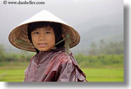asia, asian, clothes, conical, emotions, girls, hats, horizontal, people, smiles, vietnam, villages, photograph