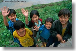 asia, asian, childrens, downview, emotions, groups, horizontal, people, perspective, smiles, vietnam, villages, photograph
