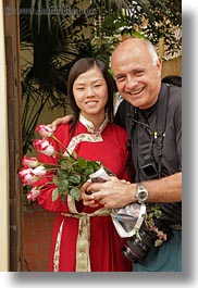 asia, ken, ken youner, red, roses, vertical, vietnam, white, womens, wt people, photograph