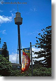 australia, buildings, festival, flags, skyscrapers, space needle, structures, sydney, vertical, photograph