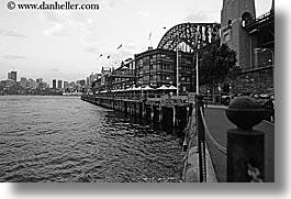 apartments, australia, black and white, buildings, horizontal, other keywords, piers, sebel, structures, sydney, water, photograph