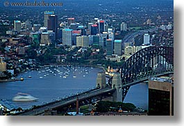 aerials, australia, bridge, buildings, cityscapes, harbor, horizontal, structures, sydney, photograph