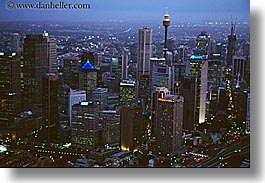 aerials, australia, buildings, cityscapes, horizontal, nite, space needle, structures, sydney, photograph