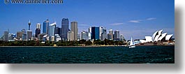 australia, buildings, cityscapes, horizontal, opera house, panoramic, space needle, structures, sydney, photograph