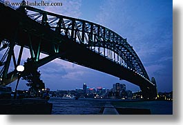 australia, bridge, dusk, harbor bridge, horizontal, structures, sydney, photograph