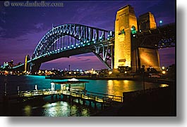 australia, bridge, cityscapes, harbor bridge, horizontal, nite, structures, sydney, photograph
