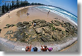 australia, beaches, fisheye, horizontal, manly beach, sydney, photograph