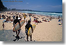 australia, beaches, crowds, horizontal, manly beach, people, surfers, sydney, photograph