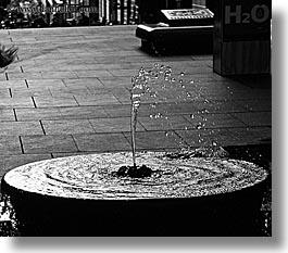 australia, black and white, fountains, horizontal, structures, sydney, water, water fountain, photograph