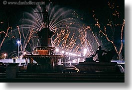 australia, fountains, horizontal, lights, nite, structures, sydney, water, photograph