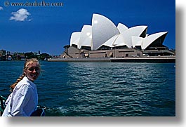 australia, buildings, harbor, horizontal, jills, nature, opera house, people, structures, sydney, tourists, water, womens, photograph