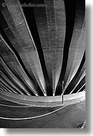 abstracts, australia, black and white, lines, opera house, parking, sydney, vertical, walls, photograph